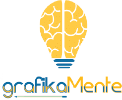 Logo della GrafikaMente (con la K) - Un cervello stilizzato a forma di lampadina